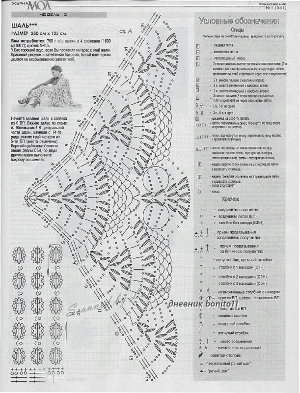 "Королевские фонтаны" крючком