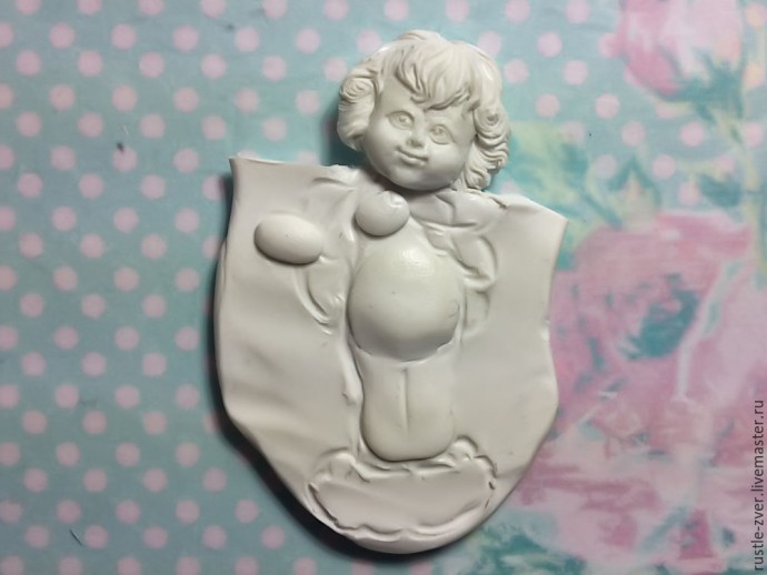 Ангел с розочками из полимерной глины