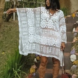 Пончо из мотивов крючком