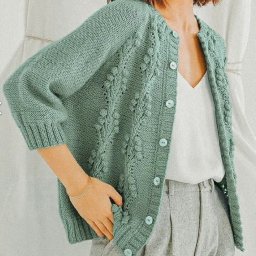 Узор из веточек для французской кофты