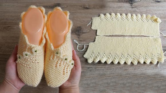 Очень славные вязаные тапочки