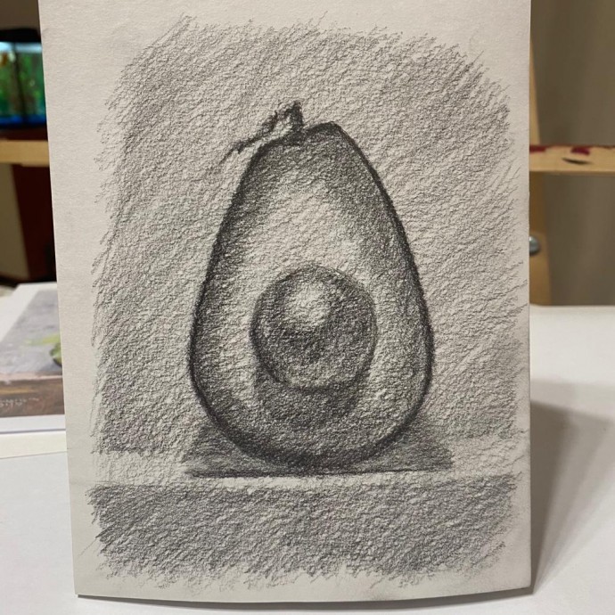 Рисуем авокадо карандашом поэтапно