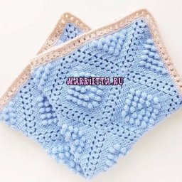 Схема большого мотива для вязания пледа или покрывала