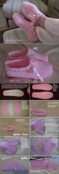 ​Вязаные тапочки