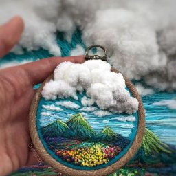 Впечатляющие пейзажи, выполненные с помощью вышивки