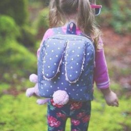 Детский рюкзачок с ушками и помпоном