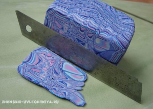 Колье в технике "Мокуме Гане" из полимерной глины