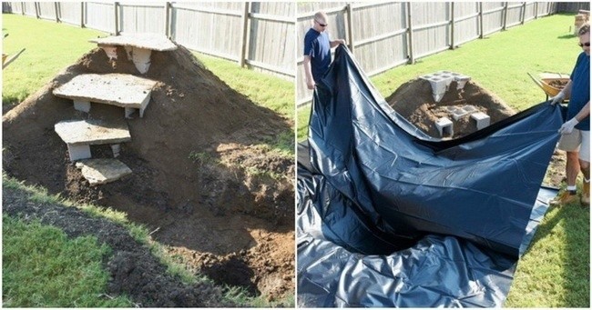 Водопад на даче своими руками