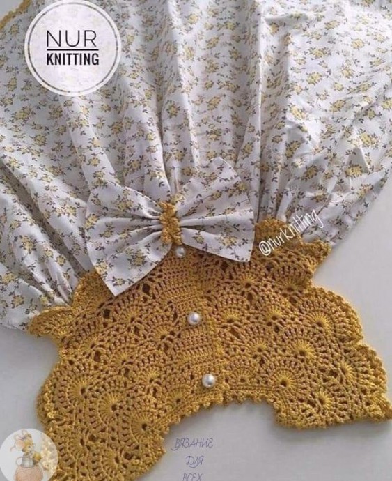 Вязаный ажурный верх платья или блузки