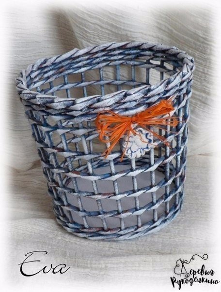 Воздушная корзинка из газет Воздушная корзинка из газет