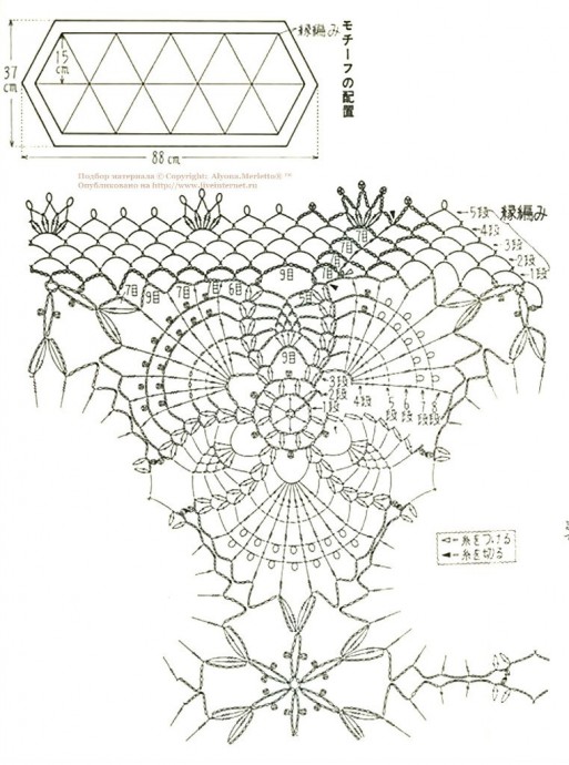 Очень красивая овальная салфетка крючком