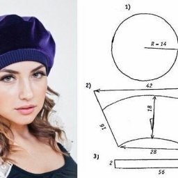 Выкройка женского берета и фуражки