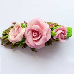 ​Заколка с цветком из полимерной глины