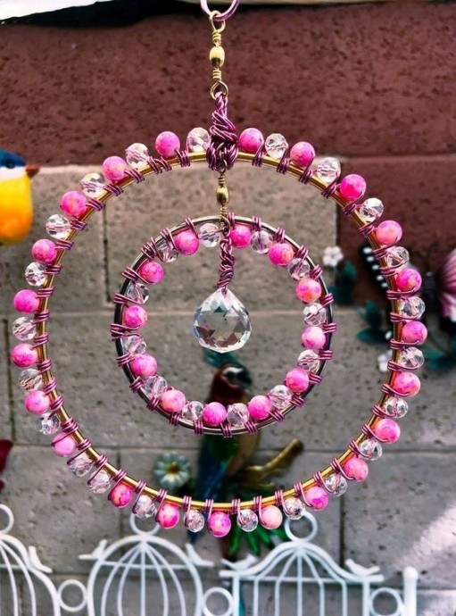 Мобили из проволоки и бусин