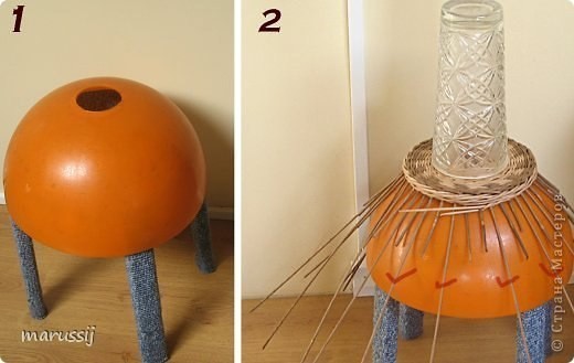 Ваза из газетных трубочек