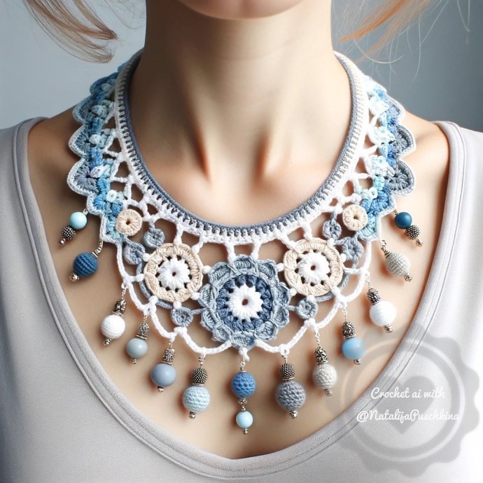 Оригинальные вязаные колье для стильного образа