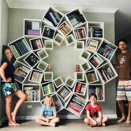 Необычная конструкция из книжных полок своими руками