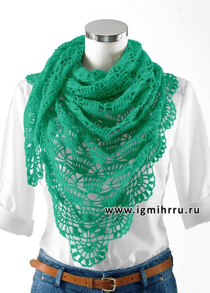 Самые красивые шали со схемами