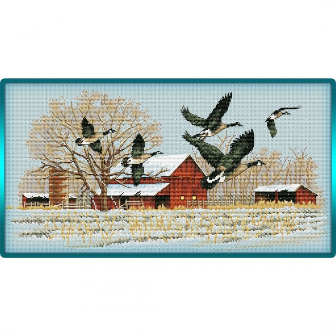 Вышивка крестиком "Весенний прилет птиц"