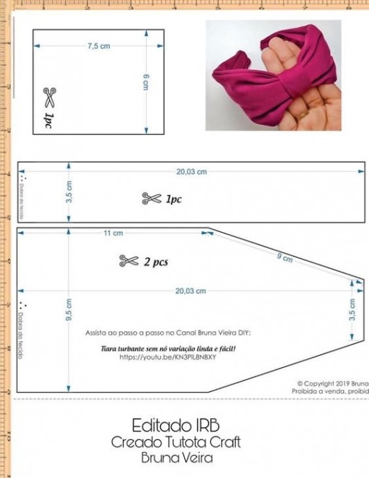 Декорируем ободок для волос тканью и вышивкой
