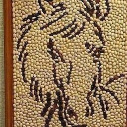 Панно из фасоли и кофейных зёрен