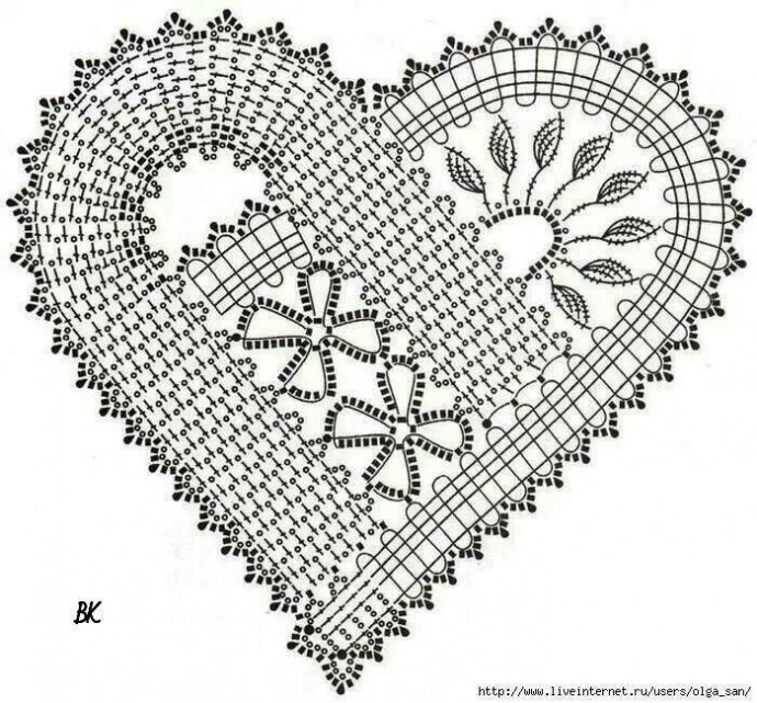 Сердечки крючком