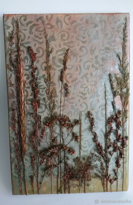 Панно с сухоцветами