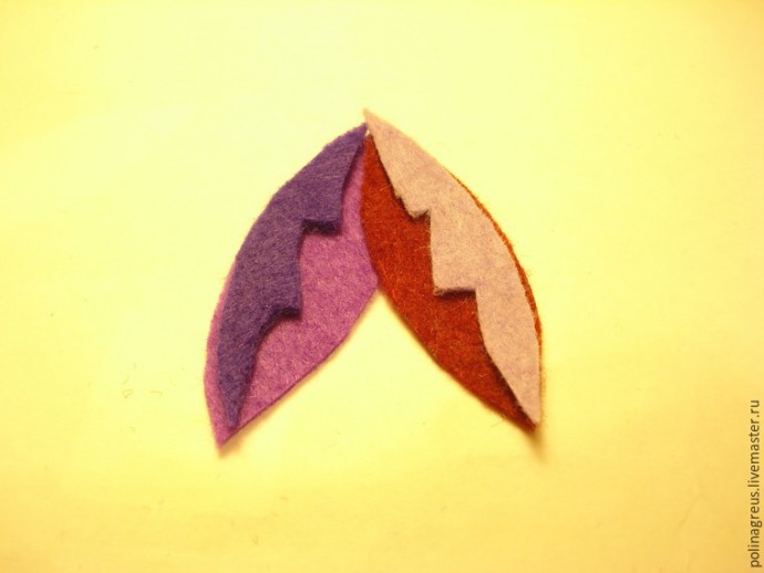 Ассимметричные серьги из фетра