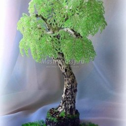 ​Нежная берёзка из бисера