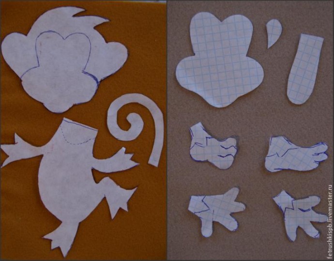 Шьем веселую обезьянку из фетра