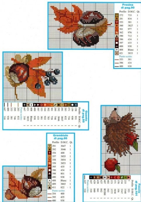 Вышиваем желуди и другие природные материалы