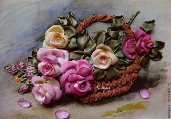 Вышивка лентами роз: идеи для вдохновения Вышивка лентами роз: идеи для вдохновения