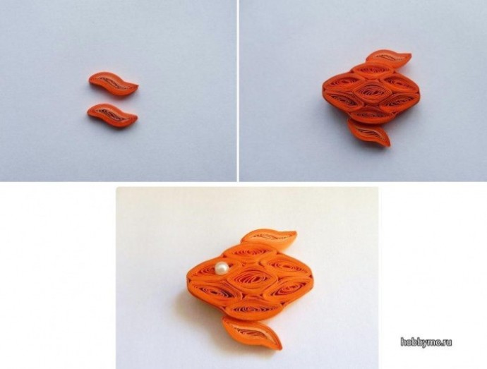 Золотая рыбка в технике квиллинг