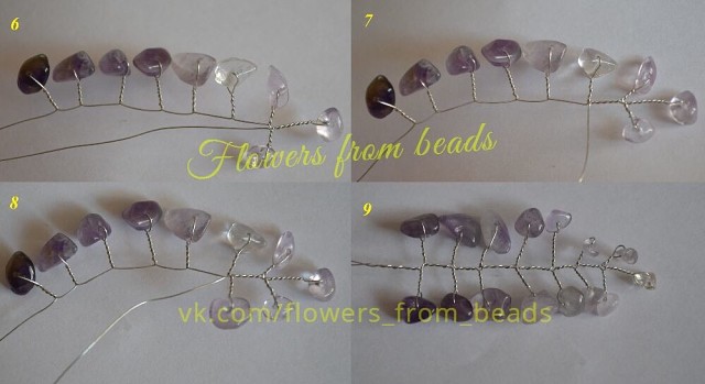 Бонсай из бисера и полудрагоценных камней