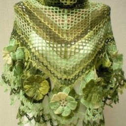 Вязание на вилке цветов для обвязки шали