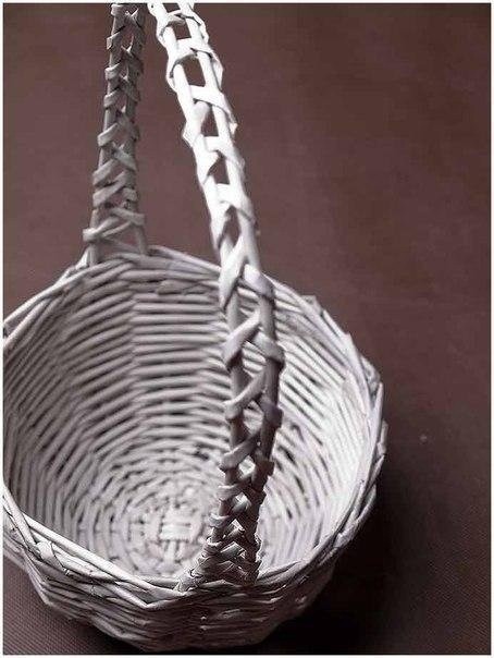 Корзинка из газетных трубочек: мастер-класс