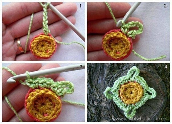 Вяжем еще один "бабушкин квадрат"