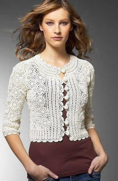 Нарядная ажурная кофточка