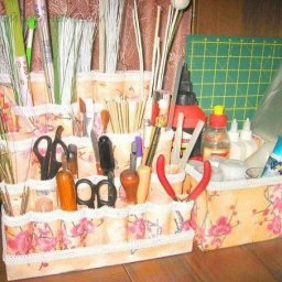 Удобный органайзер из картонных втулок