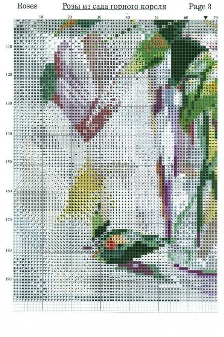 ​Вышивка "Розы в вазе"