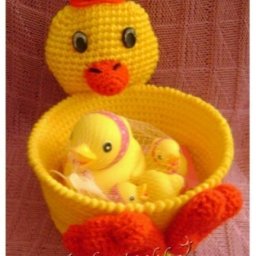 ​Корзинка-утёнок крючком