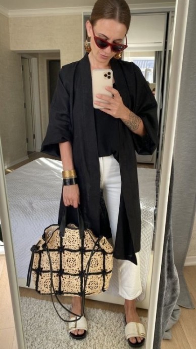 Сумка связана из пряжи рафия Сумка связана из пряжи рафия