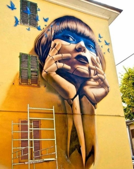 Невероятно реалистичные граффити на стенах домов