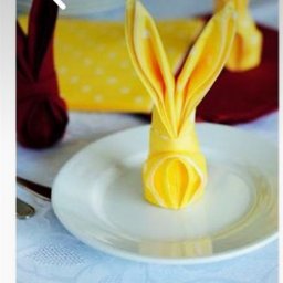 ​Пасхальная салфетка в виде зайчика