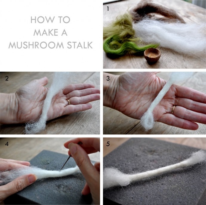 Как свалять прекрасные миниатюрные грибы