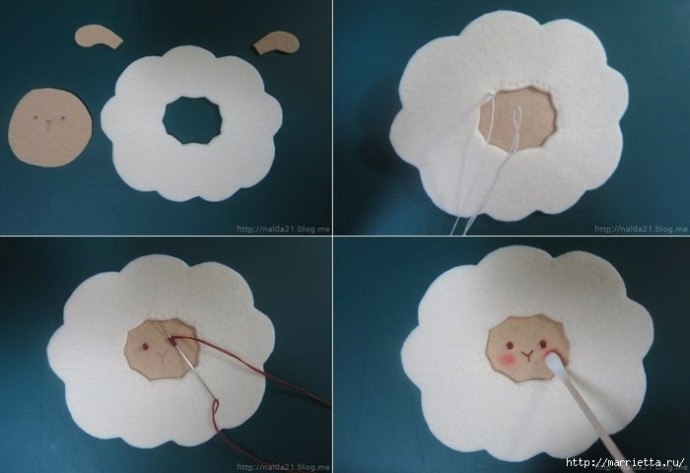 Шьем фетровый кошелечек с аппликацией овечкой