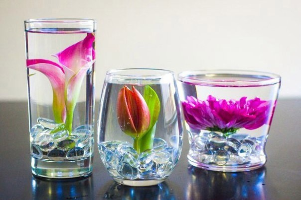 Очаровательные цветы в стакане