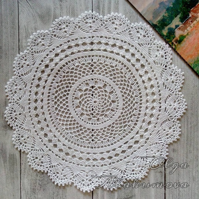 ​Очень красивая салфетка крючком