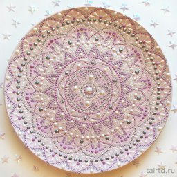 Точечная роспись тарелки "Жемчужинка"
