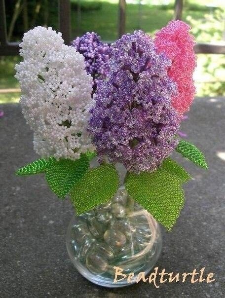 Букет сирени из бисера своими руками